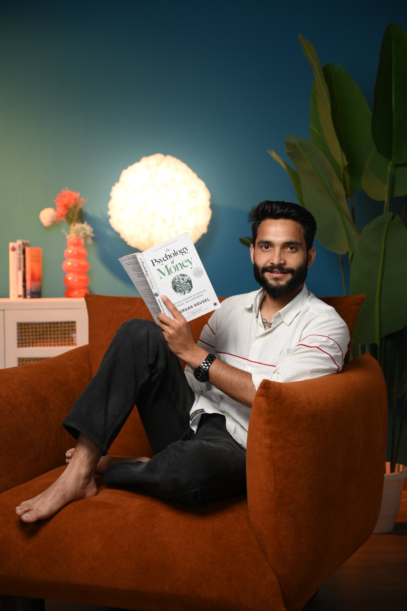 Relaxed reading portrait