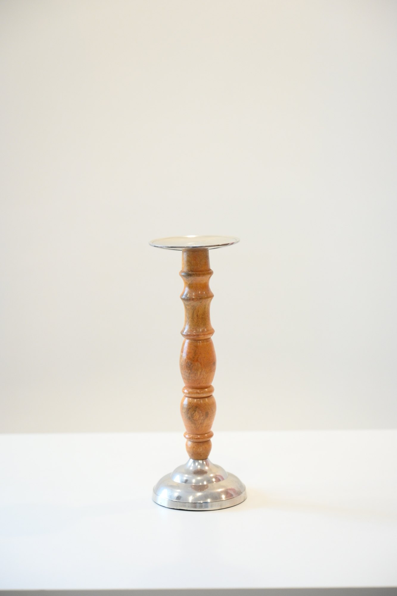 Wood and glass candleholder
