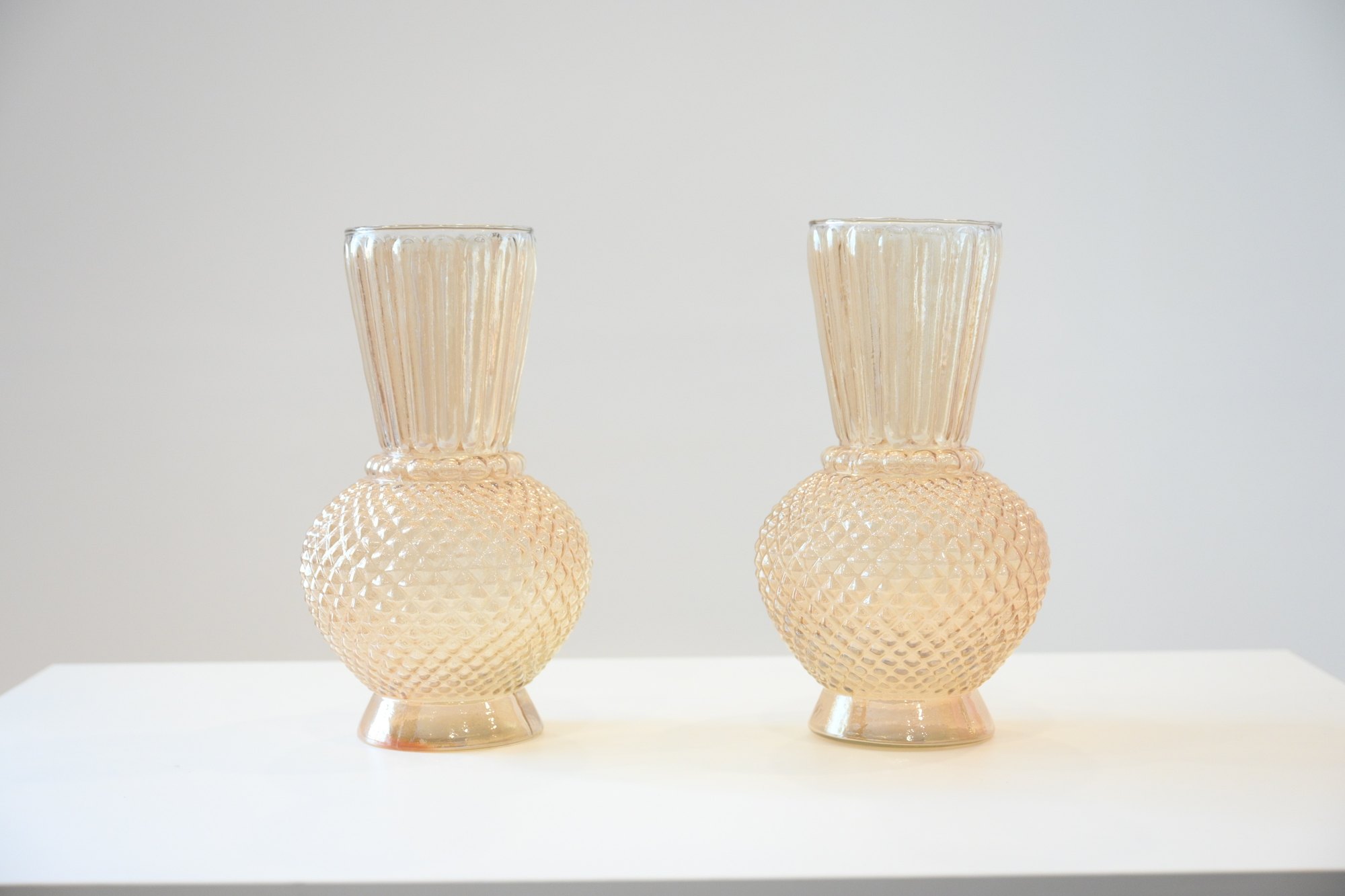 Pair of textured glass vases