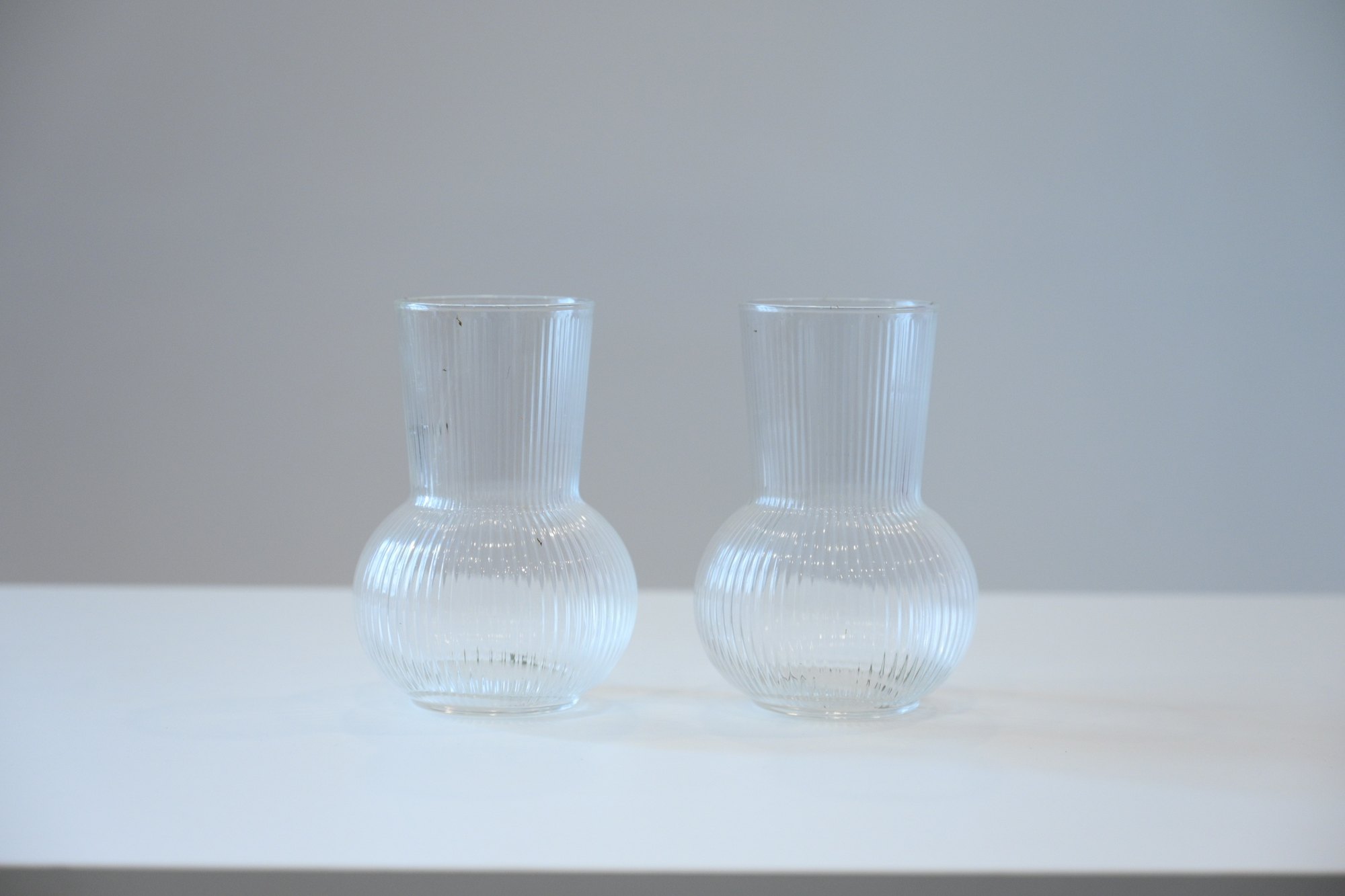 Pair of clear glass vases