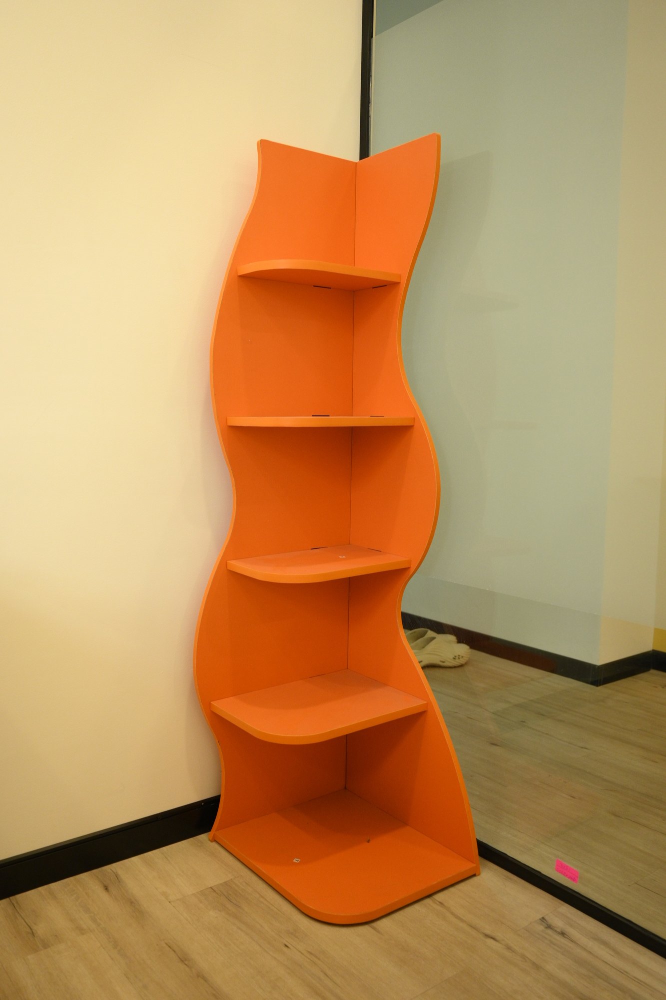 Orange accent shelf