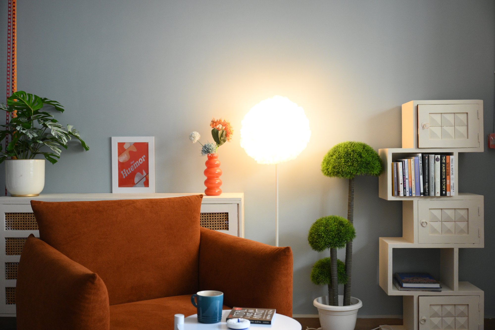 Furnished lounge-style studio set