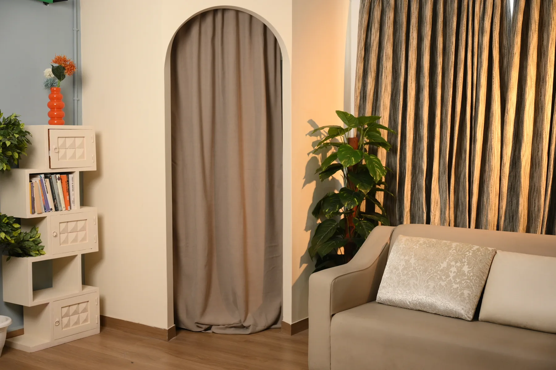 Layered lifestyle lounge set using furniture and props at Sooper Studios Noida